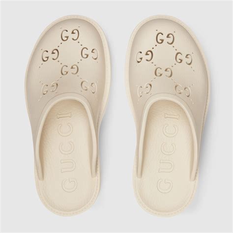 gucci rubber sandals white